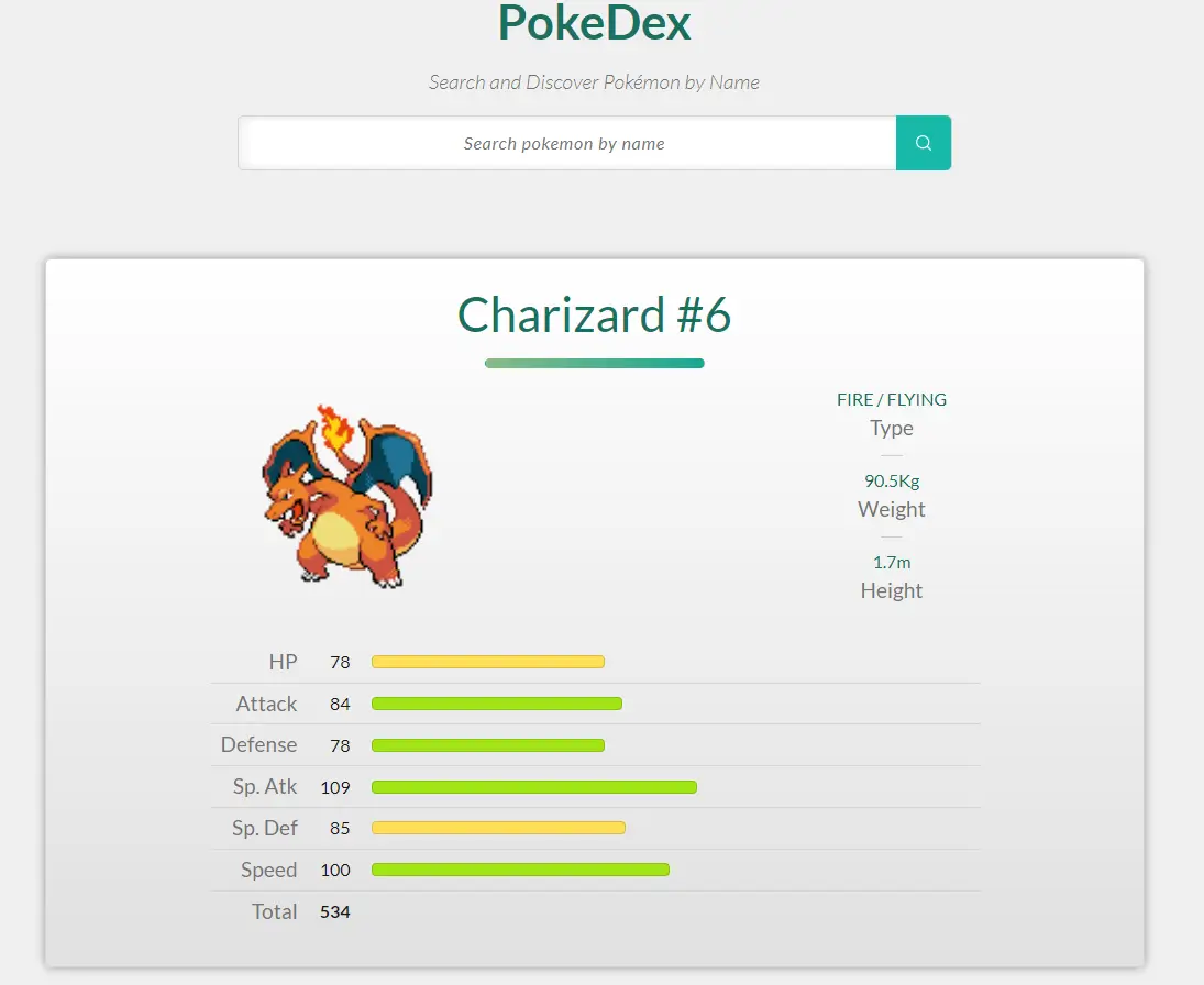 Pokemon Search screenshot